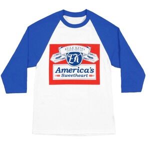 Ellie King America's Sweetheart‎ Beer Can Logo Raglan T-Shirt